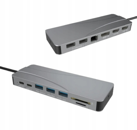 HUB Adapter rozdzielacz USB C HDMI AUX RJ45 HUB Adapter rozdzielacz USB C HDMI AUX RJ45