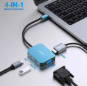 Koncentrator hub BENFEI USB C 4 w 1, przejściówka z USB C na HDMI VGA.