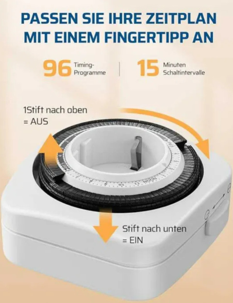 Mechaniczne gniazdo timera, timer analogowy z 96 segmentami 2 sztuki Mechaniczne gniazdo timera, timer analogowy z 96 segmentami 2 sztuki