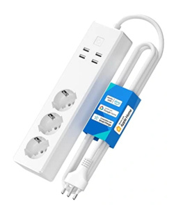 Meross Ciabatta inteligentna wtyczka 3 gniazda Schuko i 4 porty USB