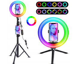 Lampa pierścieniowa RING do selfieLED RGB statyw 120W + Pilot