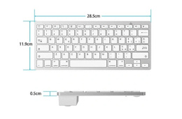 Omoton KB066 bezprzewodowa Klawiatura Bluetooth srebrna iPad Macbook