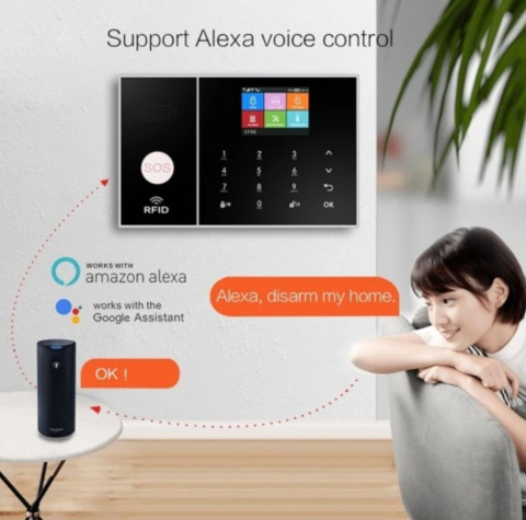 System Alarmowy CLOUREE PG108I4G WiFi SmartDom Bezprzewodowy Alexa System Alarmowy CLOUREE PG108I4G WiFi SmartDom Bezprzewodowy Alexa