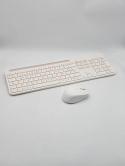 Zestaw klawiatura + myszka Bluetooth wireless keyboard K913 kremowa