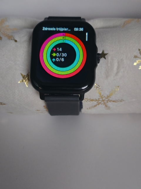 SmartWatch FITNESS czarny tętno muzyka pogoda telefon SmartWatch FITNESS czarny tętno muzyka pogoda telefon