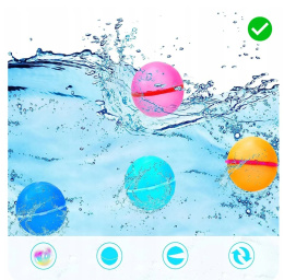 Bomby Balony wodne wielokrotnego użytku 15 szt. zatrzaskowe 5,5cm