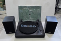GRAMOFON Z dwoma drewnianymi głośnikami Lenco LS-300 BK Bluetooth