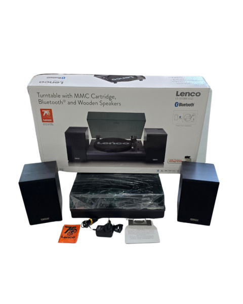 GRAMOFON Z dwoma drewnianymi głośnikami Lenco LS-300 BK Bluetooth GRAMOFON Z dwoma drewnianymi głośnikami Lenco LS-300 BK Bluetooth