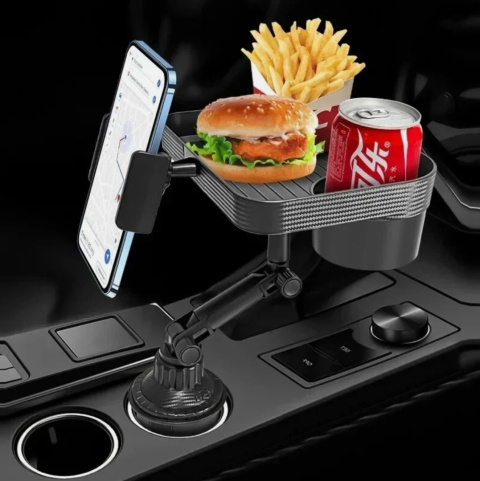Stolik samochodowy tacka na jedzenie cupholder uniwersalny regulowany Stolik samochodowy tacka na jedzenie cupholder uniwersalny regulowany