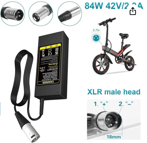 Labtec Ładowarka do akmalotorów, rowerów elektrycznych 42V 36V 2A Labtec Ładowarka do akmalotorów, rowerów elektrycznych 42V 36V 2A