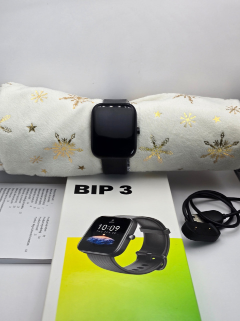 Smartwatch Amazfit Bip 3 1,69" śledzenie tętna/sen/stres wodoodporny Smartwatch Amazfit Bip 3 1,69" śledzenie tętna/sen/stres wodoodporny