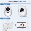 Niania 5,0'' video z kamerą obrotową 360 Bezprzewodowa noktowizor