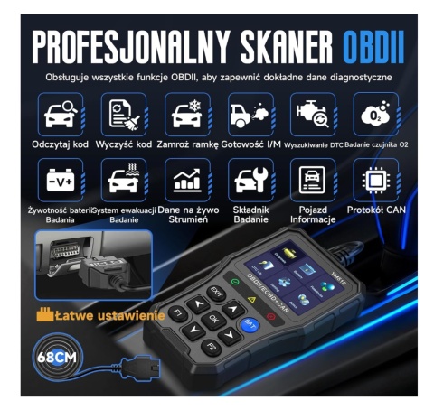 Ulepszony YM519 uniwersalny skaner OBD2 i tester baterii skaner kodów