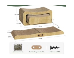 Drapak dla kota kartonowy do zabwy wielofukncyjne legowisko 43x18 cm