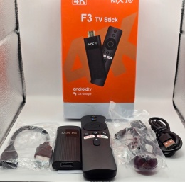 TV stick z androidem SMART 4K MX10 F3 5GB antena