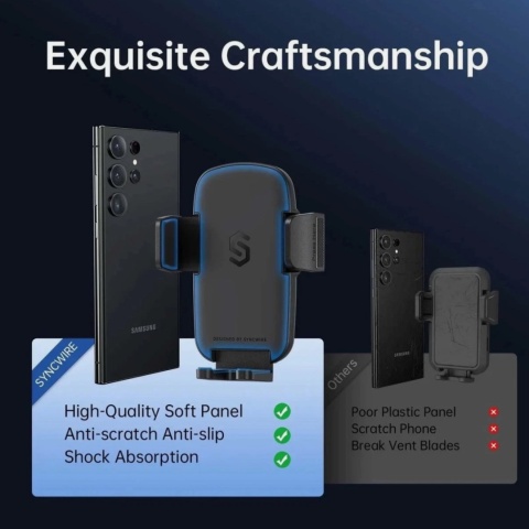 Uchwyt na telefon samochodowy SYNCWIRE do uniwersalnej deski rozdziel.