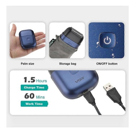 VGR V-340 Profesjonalna golarka foliowa wodoodporna potrójne ostrza